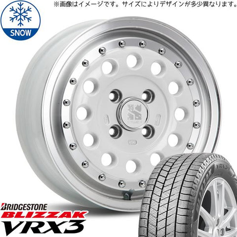 185/70R14 スタッドレスタイヤホイールセット デリカ etc (BRIDGESTONE VRX3 & XTREME-J RUGGED 4穴 114.3)