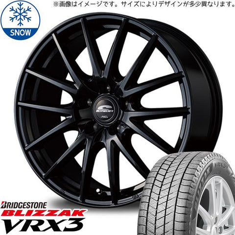 145/80R13 スタッドレスタイヤホイールセット NBOX etc (BRIDGESTONE VRX3 & SCHNEIDER SQ27 4穴 100)