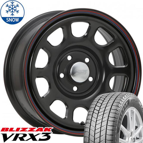 165/55R14 スタッドレスタイヤホイールセット ムーブ etc (BRIDGESTONE VRX3 & DAYTONASS 4穴 100)