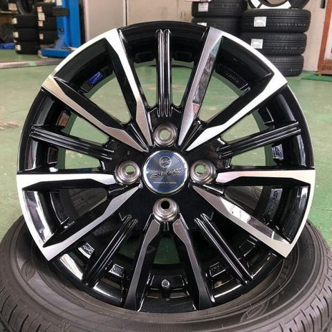 165/70R14 スタッドレスタイヤホイールセット アクア etc (BRIDGESTONE VRX3 & SMACK VALKYRIE 4穴 100)