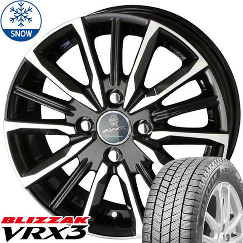 195/65R15 スタッドレスタイヤホイールセット カローラフィールダー etc (BRIDGESTONE VRX3 & SMACK VALKYRIE 4穴 100)