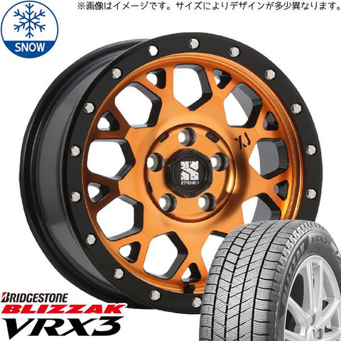 195/65R16 スタッドレスタイヤホイールセット パジェロミニ etc (BRIDGESTONE VRX3 & XTREME-J XJ04 5穴 114.3)